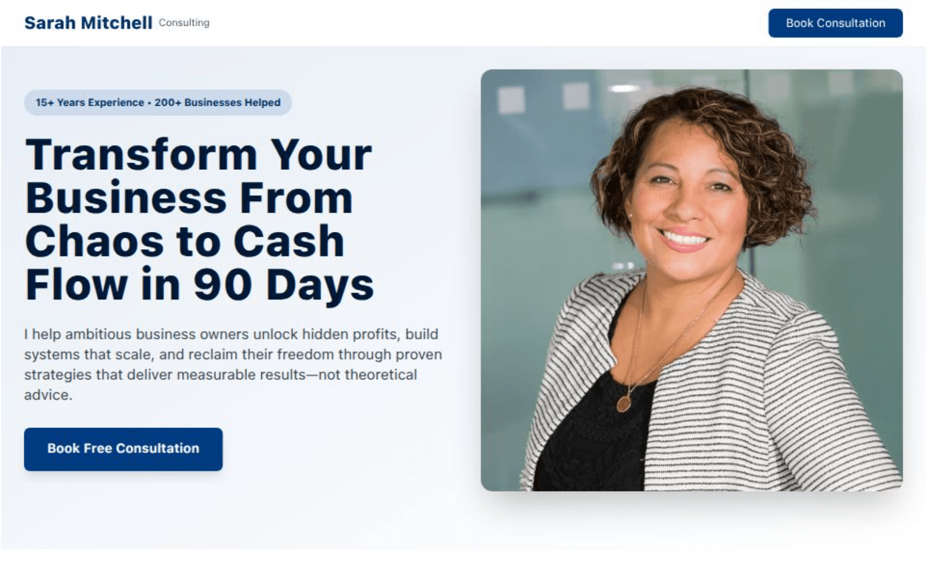 Sarah Mitchell Consulting - Website Screenshot